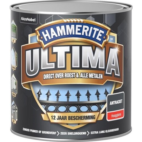 Hammerite Ultima Hoogglans - Antraciet Hammerite Ultima Hoogglans - Antraciet