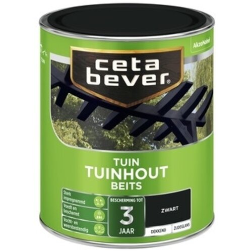 Cetabever Tuinhout Beits Dekkend Zijdeglans - Zwart Cetabever Tuinhout Beits Dekkend Zijdeglans - Zwart