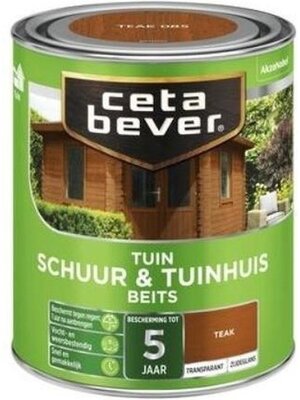 Cetabever Schuur en Tuinhuis Beits Transparant Zijdeglans - Teak