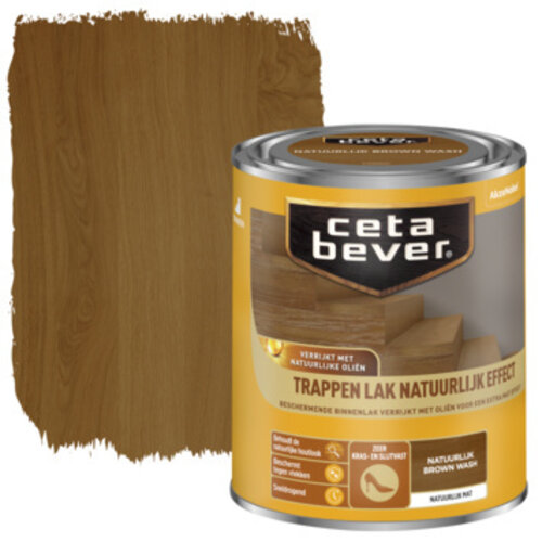 Cetabever Trappen Lak Natuurlijk Effect Mat - Brown Wash - 0,75 liter Cetabever Trappen Lak Natuurlijk Effect Mat - Brown Wash - 0,75 liter
