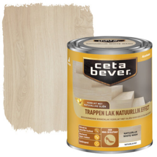Cetabever Trappen Lak Natuurlijk Effect Mat - White Wash - 0,75 liter Cetabever Trappen Lak Natuurlijk Effect Mat - White Wash - 0,75 liter