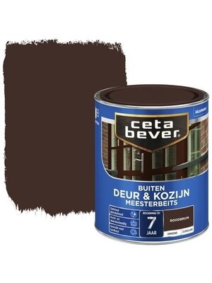 Cetabever Meesterbeits Deur en Kozijn Dekkend Zijdeglans - Roodbruin - 0,75 liter