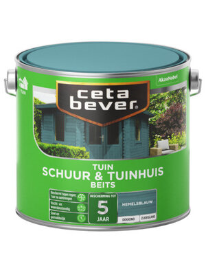 Cetabever Schuur en Tuinhuis Beits Dekkend Zijdeglans - Hemelsblauw - 2,5 liter