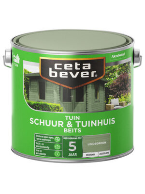 Cetabever Schuur en Tuinhuis Beits Dekkend Zijdeglans - Lindegroen - 2,5 liter