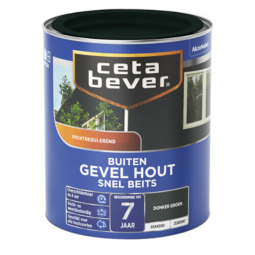 Cetabever Gevel en Kozijn Snel Beits Dekkend Zijdemat - Donker Groen Cetabever Gevel en Kozijn Snel Beits Dekkend Zijdemat - Donker Groen
