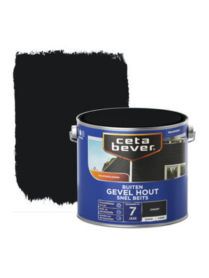 Cetabever Gevelhout Snel Beits Dekkend Zijdemat - Zwart - 2,5 liter
