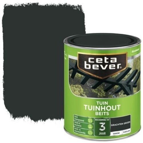 Cetabever Tuinhout Beits Dekkend Zijdeglans - Grachtengroen Cetabever Tuinhout Beits Dekkend Zijdeglans - Grachtengroen