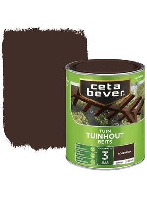 Cetabever Tuinhout Beits Dekkend Zijdeglans - Roodbruin