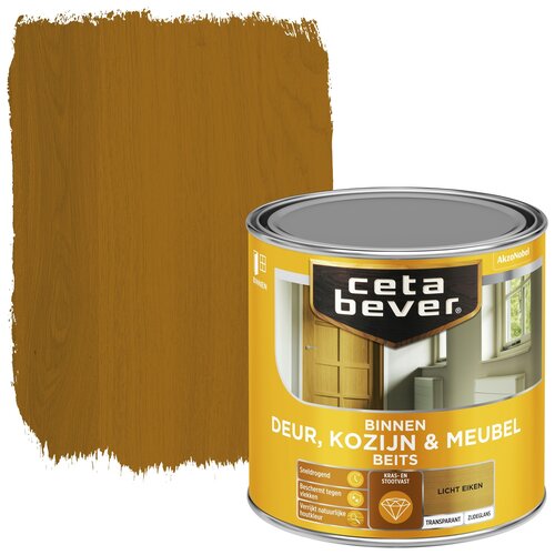 Cetabever Binnenbeits Deur Kozijn en Meubel Transparant Zijdeglans - Licht Eiken Cetabever Binnenbeits Deur Kozijn en Meubel Transparant Zijdeglans - Licht Eiken
