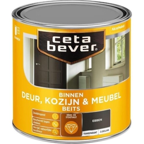 Cetabever Binnenbeits Deur Kozijn en Meubel Transparant Zijdeglans - Ebben Cetabever Binnenbeits Deur Kozijn en Meubel Transparant Zijdeglans - Ebben