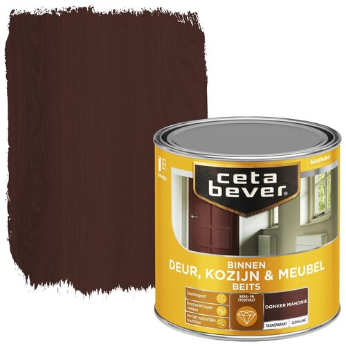 Cetabever Binnenbeits Deur Kozijn en Meubel Transparant Zijdeglans - Donker Mahonie Cetabever Binnenbeits Deur Kozijn en Meubel Transparant Zijdeglans - Donker Mahonie