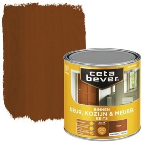 Cetabever Binnenbeits Deur Kozijn en Meubel Transparant Zijdeglans - Teak Cetabever Binnenbeits Deur Kozijn en Meubel Transparant Zijdeglans - Teak
