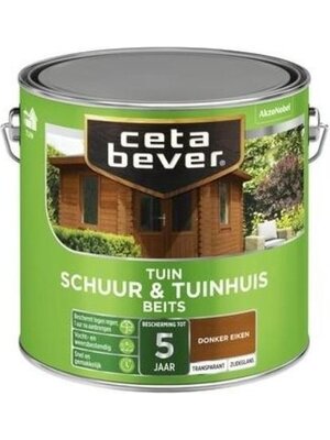 Cetabever Schuur en Tuinhuis Beits Transparant Zijdeglans - Donker Eiken