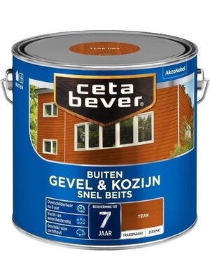 Cetabever Gevel en Kozijn Snel Beits Transparant Zijdemat - Teak