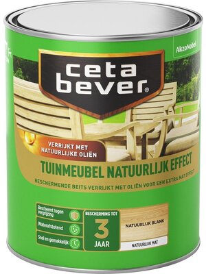 Cetabever Tuinmeubel Natuurlijk Effect Mat - Blank - 0,75 liter