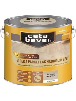 Cetabever Vloer en Parket Lak Natuurlijk Effect Mat - White Wash - 2,5 liter