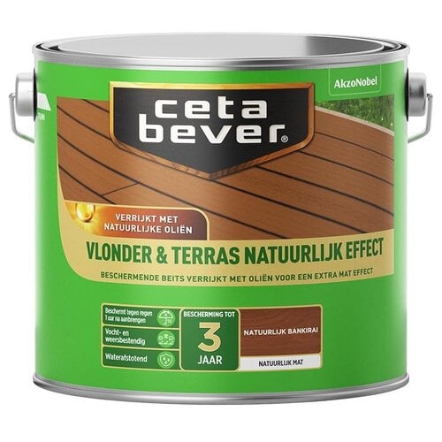 Cetabever Vlonder en Terras Natuurlijk Effect Mat - Bankirai - 2,5 liter