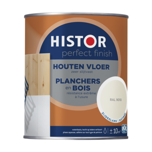 Histor Perfect Finish Houten Vloer Zijdeglans - Ral 9010 Histor Perfect Finish Houten Vloer Zijdeglans - Ral 9010