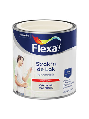 Flexa Strak in de Lak Binnenlak Hoogglans - Crème Wit - RAL 9001