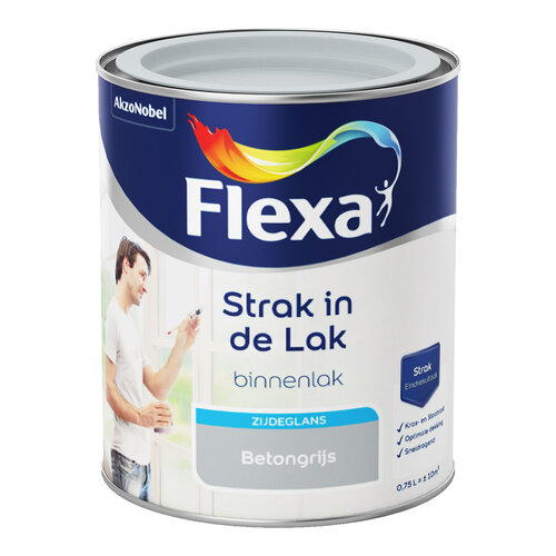 Flexa Strak in de Lak Binnenlak Zijdeglans - Betongrijs Flexa Strak in de Lak Binnenlak Zijdeglans - Betongrijs