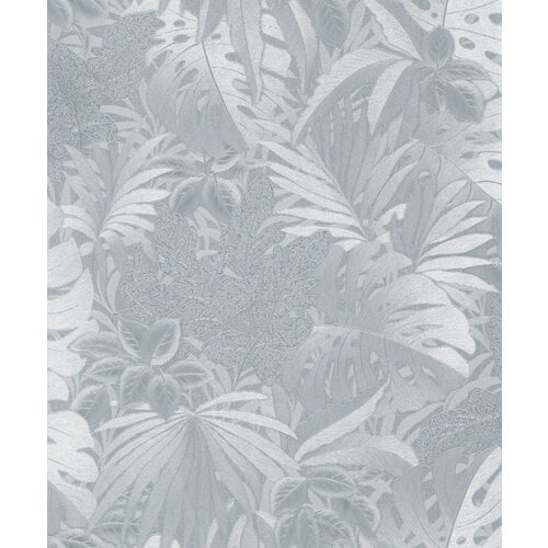 Noordwand Botanica Behang met grote bladeren in zilver 33301