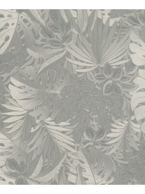 Noordwand Botanica Behang met grote bladeren in metallic goud-chrome 33302