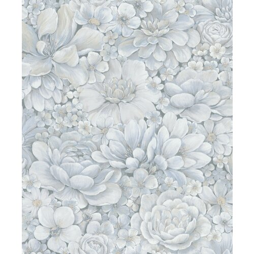 Noordwand Botanica Behang met ton-sur-ton grote bloemenprint 33953