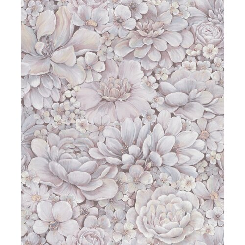 Noordwand Botanica Behang met ton-sur-ton grote bloemenprint 33954