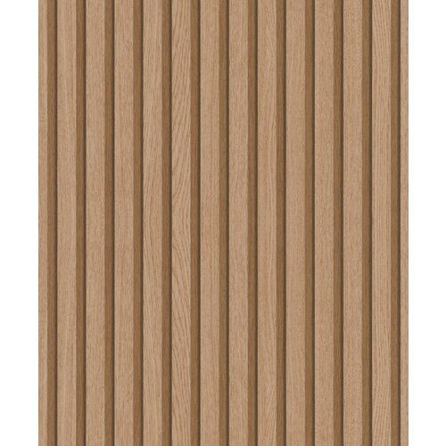 Noordwand Botanica Behang met houten lamellen 33958
