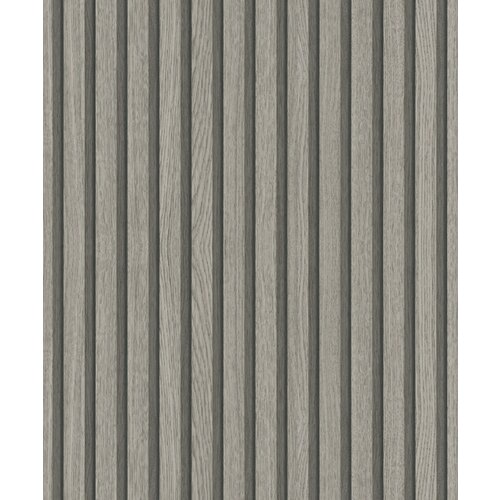 Noordwand Botanica Behang met houten lamellen 33959