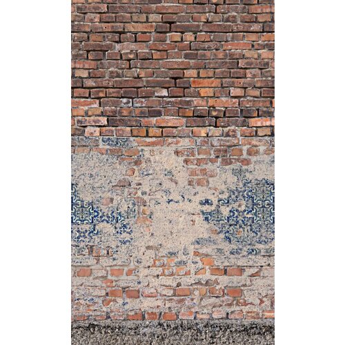 Noordwand Smart Art Easy Fotobehang bakstenen muur met tegeltjes 47253