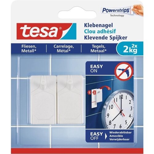 Tesa klevende spijker voor metaal en tegels 2x2kg