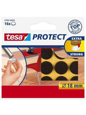 Tesa Beschermvilt - Bruin - Ø 18 mm - 16 Stuks