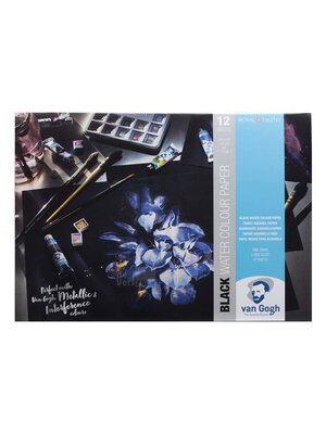 Van Gogh Zwart Blok met Aquarelverfpapier 12 vellen 360 Gram (A4)