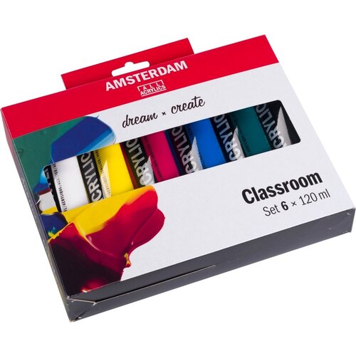 Royal Talens Amsterdam Standaard Series Set - Classroom - 6 x 120ml Royal Talens Amsterdam Standaard Series Set - Classroom - 6 x 120ml