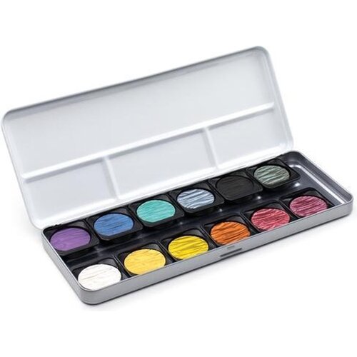 Royal Talens FINETEC® Parelmoer aquarelverf set Rainbow | 12 kleuren Royal Talens FINETEC® Parelmoer aquarelverf set Rainbow | 12 kleuren