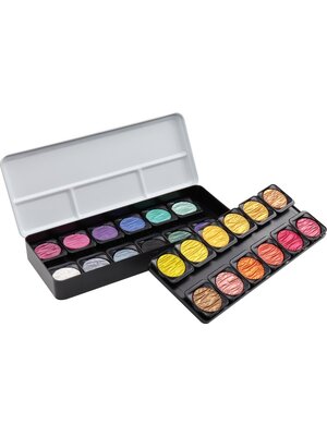 Royal Talens FINETEC® Parelmoer aquarelverf set Colourful | 24 kleuren