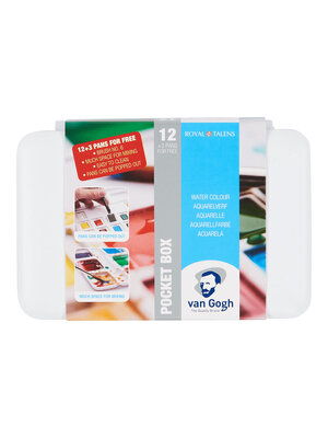 Van Gogh Aquarelverf Pocket Box - 12+3 napjes - Basic Colours Van Gogh Aquarelverf Pocket Box - 12+3 napjes - Basic Colours