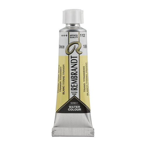 Rembrandt Aquarelverf Tube 10 ml - Transparant Titaanwit #112 Rembrandt Aquarelverf Tube 10 ml - Transparant Titaanwit #112