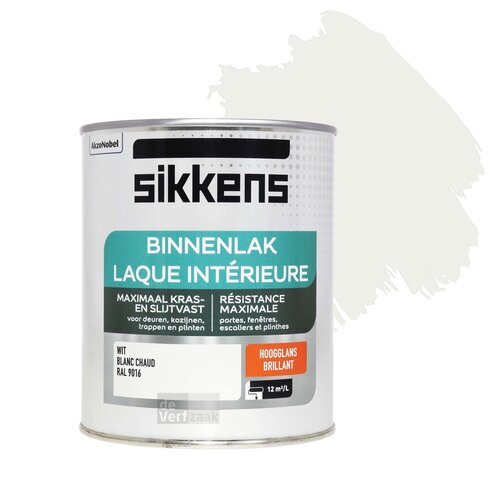 Sikkens Binnenlak Hoogglans 750 ml RAL 9016 Sikkens Binnenlak Hoogglans 750 ml RAL 9016