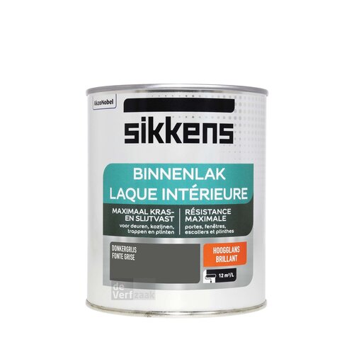 Sikkens Binnenlak Hoogglans - Donkergrijs Sikkens Binnenlak Hoogglans - Donkergrijs