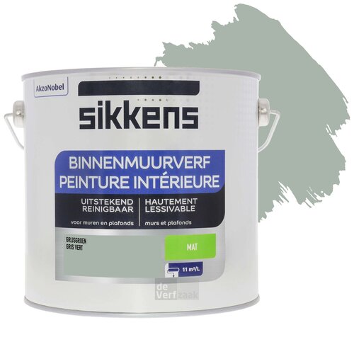 Sikkens Binnenmuurverf Mat - 2,5 liter Grijsgroen Sikkens Binnenmuurverf Mat - 2,5 liter Grijsgroen