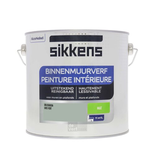 Sikkens Binnenmuurverf Mat - 2,5 liter Grijsgroen Sikkens Binnenmuurverf Mat - 2,5 liter Grijsgroen