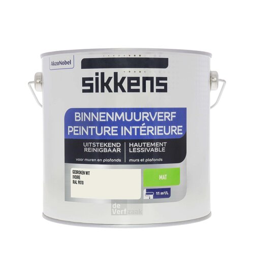 Sikkens Binnenmuurverf Mat - 2,5 liter RAL 9010