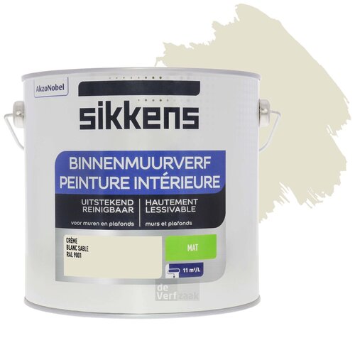 Sikkens Binnenmuurverf Mat - 2,5 liter RAL 9001