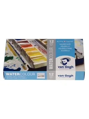 Van Gogh Aquarelverf - set 12 napjes - Metalen Blik - The National Gallery Van Gogh Aquarelverf - set 12 napjes - Metalen Blik - The National Gallery