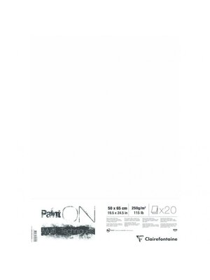 Clairefontaine PaintOn Mixed Media Papier - 250 gr - 50 x 65 cm - Wit (losse vellen)
