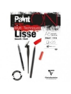 Clairefontaine Painton Mixmedia - Glad Blok - 250 gr - Blok - Wit
