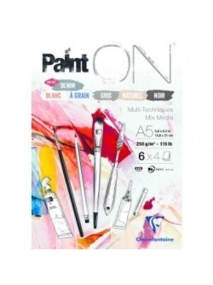 Clairefontaine PaintOn Mixed Media Papier - 250 gr - A2 - Assorti 6 kleuren Clairefontaine PaintOn Mixed Media Papier - 250 gr - A2 - Assorti 6 kleuren