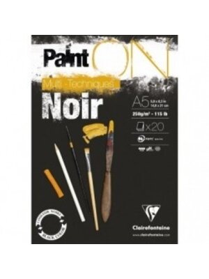 Clairefontaine Painton Mixmedia - Blok - 250 gr - 20 Blad - Zwart
